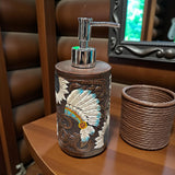 Headdress Tooled Leather Bathroom Set