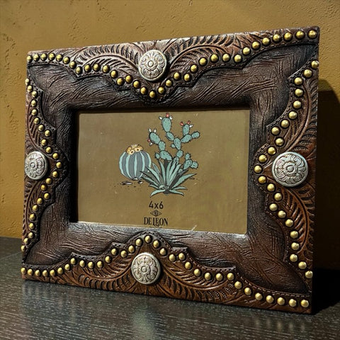 Gold Stud Concho 4x6 Photo Frame