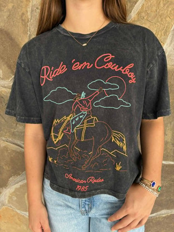 Ride'Em Cowboy Crop Tee
