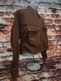 Ariat Boxy Cropped Denim Shacket- Pecan Brown