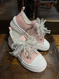 Pink Pearl Bow Canvas Sneaker
