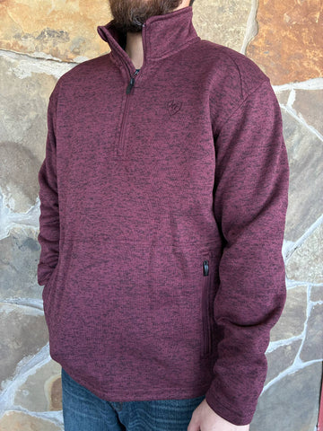Caldwell 1/4 Zip Pullover- Red Mahogany