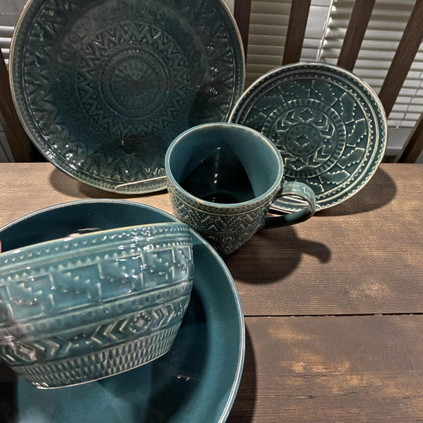 Teal Southwest Dish Set- CLEARANCE – Rnd Rustics