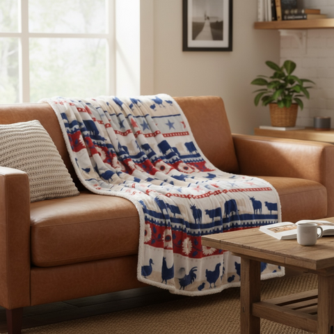 On Farm Plush Throw