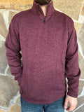 Caldwell 1/4 Zip Pullover- Red Mahogany