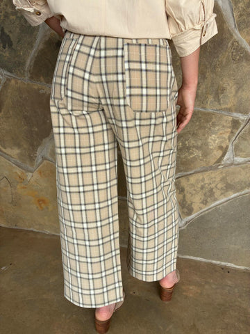 Plaid Button Trouser Pant