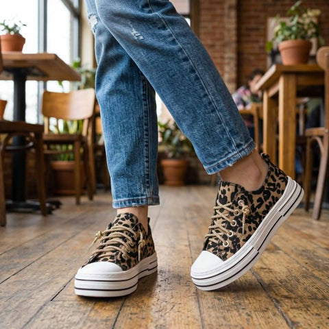 Leopard Bling Lace Sneaker