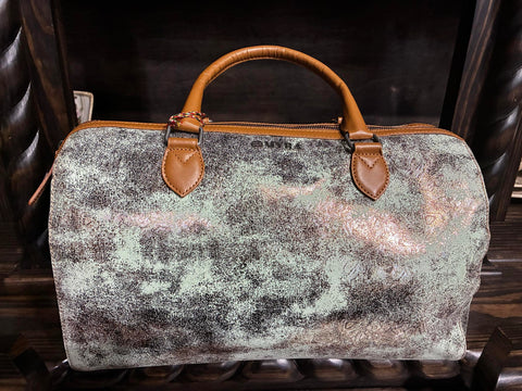 Ranger's Echo Snake Print Lather Duffle Bag Faded Sage