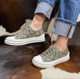 Olive Star Print Sneaker