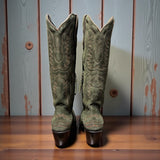 Olive Suede Casanova Western Boot