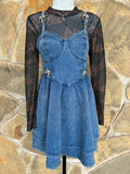 Denim Buckle Bustier Dress