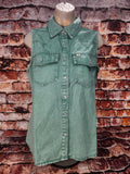 Turquoise Denim Top