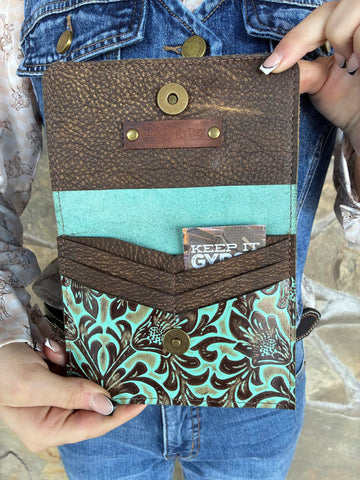 Flora Tooled Leather LV Wallet