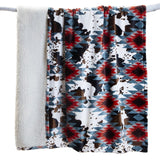 Southwest Cowhide Sherpa Throw Blanket