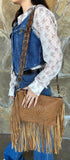 Tan Bootstitch Fringe Crossbody