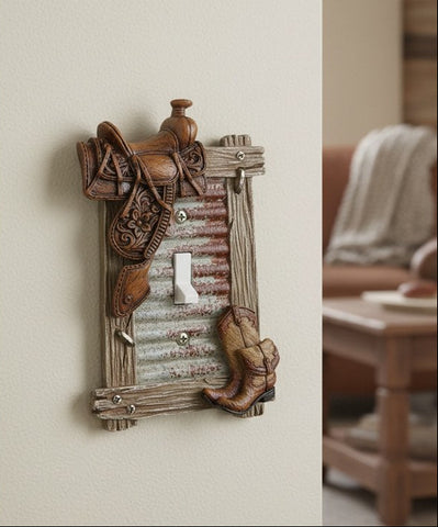 Barnwood Boots and Saddle Switch and Outlet Covers