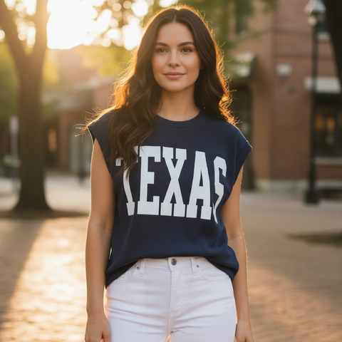 Navy Texas Ribbed Shirt