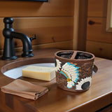 Headdress Tooled Leather Bathroom Set