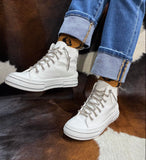 Cora Hi Top White Sneaker