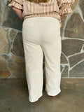 Plus Size Cream Wide Leg Jean