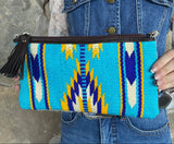 Blue Southwest Cowhide Crossbody