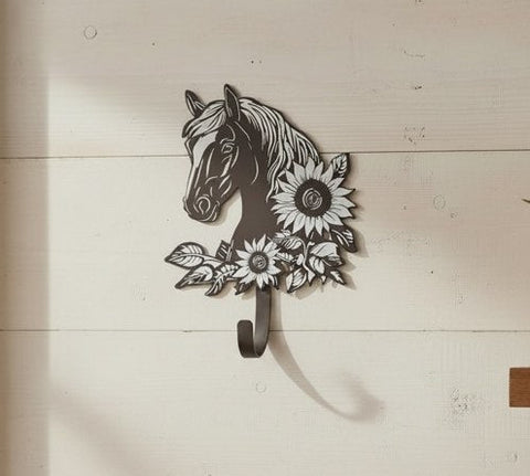 Horse with Sunflowers Single Wall Hook