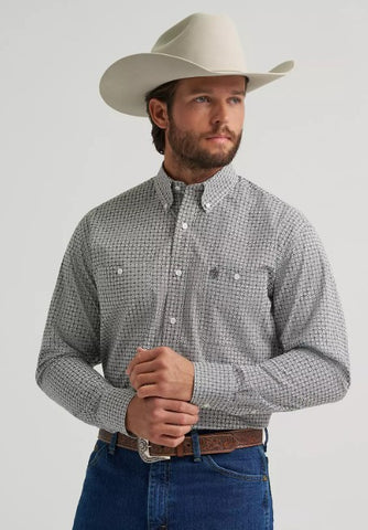 Wrangler George Strait Long Sleeve Button Down Two Pocket Shirt Rnd Rustics Wrangler George Strait Long Sleeve Button Down Two Pocket Shirt Rnd Rustics