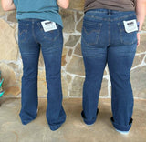 Sculpted Dark High-Rise Trouser Jeans
