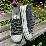 Dark Denim Rhinestone Canvas Bling Sneaker