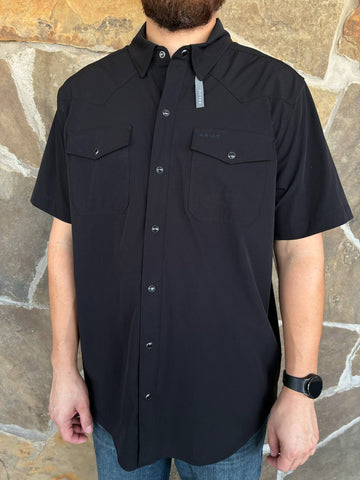 FrontierFlex VentTEK Western Fitted Snap Shirt- Black