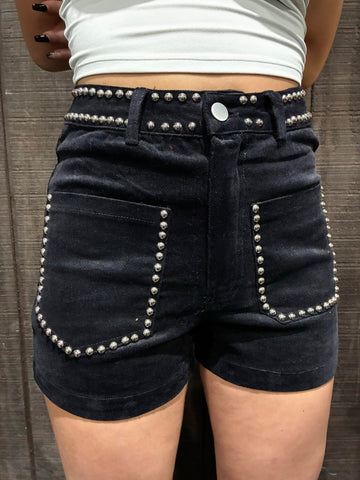 Studded Suede Shorts