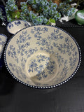 Blue Floral Lace 3 QT Serve Bowl