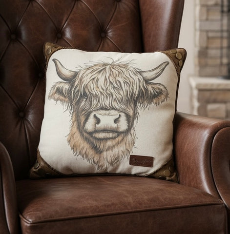 Highland Cow Square Pillow