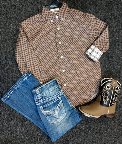 PANHANDLE Boy's Brown Button Up