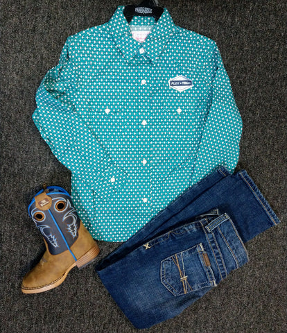 PANHANDLE Boy's Turquoise Pearl Snap
