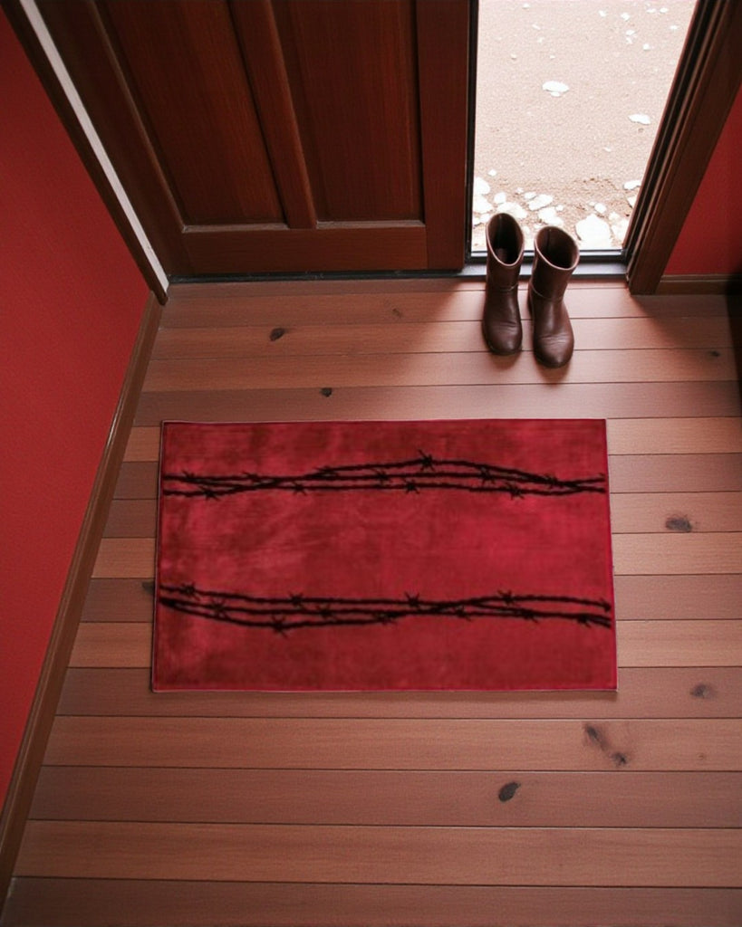 Red Barbwire Bath and Kitchen Rug – Rnd Rustics