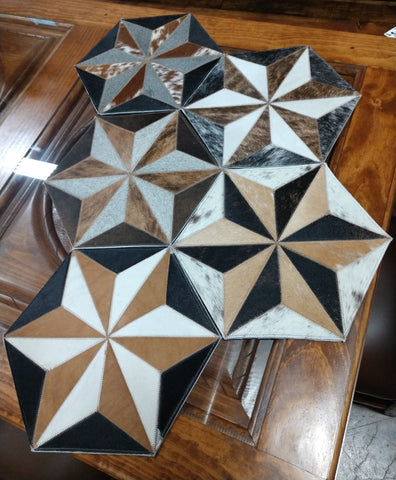 Hexagon Cowhide Placemat