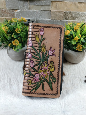 Tulip Bouquet Leather Wallet