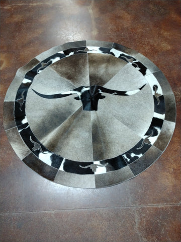 60" Round Longhorn Floor Mat