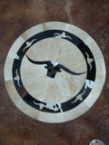40" Round Longhorn Cowhide Rug