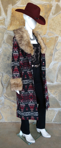 Burgundy Southwest Coat