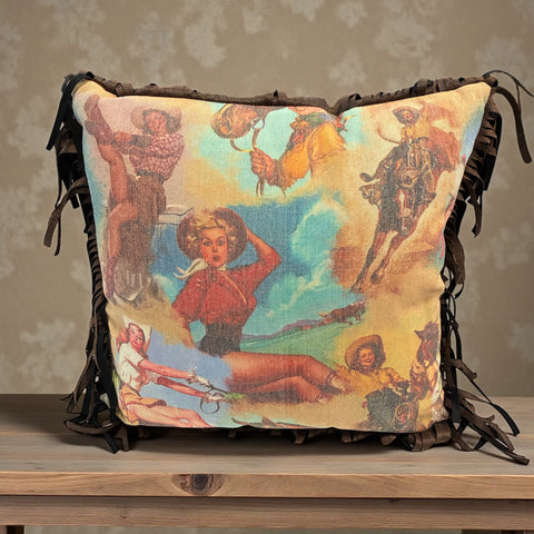 Vintage cowgirl pin up pillows