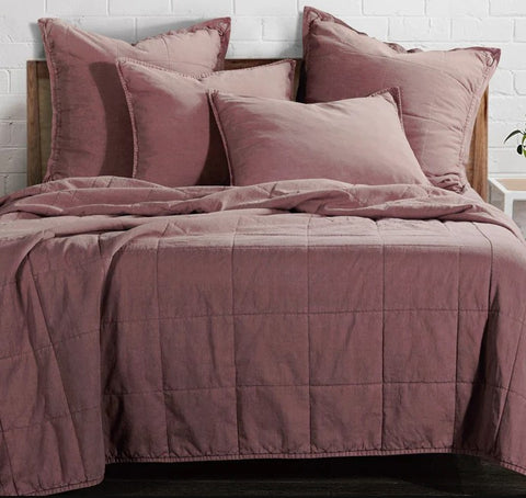 Stonewashed Cotton Canvas Coverlet Sarsaparilla