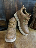 Kansas Tan Tooled Lace Up Boot