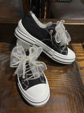Black Pearl Bow Canvas Sneaker