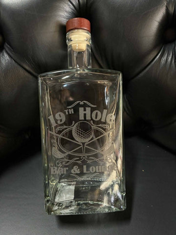 19th Hole Decanter Etched Glassware