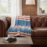 Stars and Stripes Sherpa Throw Blanket