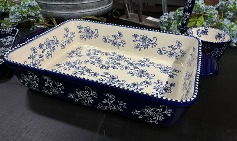 Blue Floral Lace 13x9 Bakeware