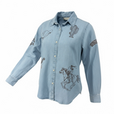 Western Chambray Embroidered Button Up