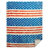 Stars and Stripes Sherpa Throw Blanket